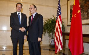 US Treasury Secretary Timmothy F. Geithner in Beijing with Vice Premier Wang Qishan-NYT Photo Andy Wong 10 Jan12